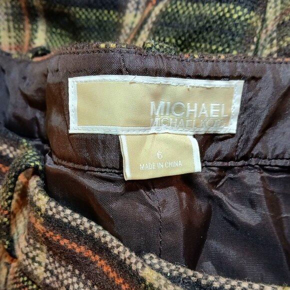 MICHAEL Michael Kors Wool Plaid Wide Leg Dress Trousers - Picture 9 of 11